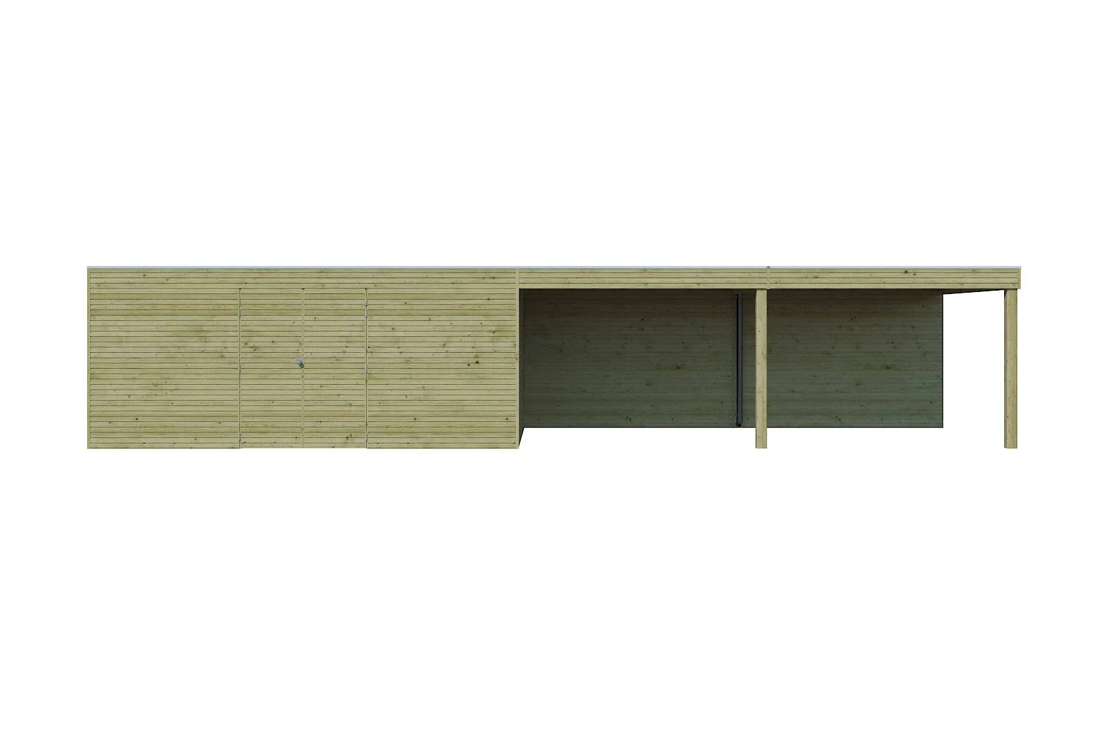 Woodlands Blokhut QB Groen Geïmpregneerd 1110 x 300 cm - Afbeelding 1